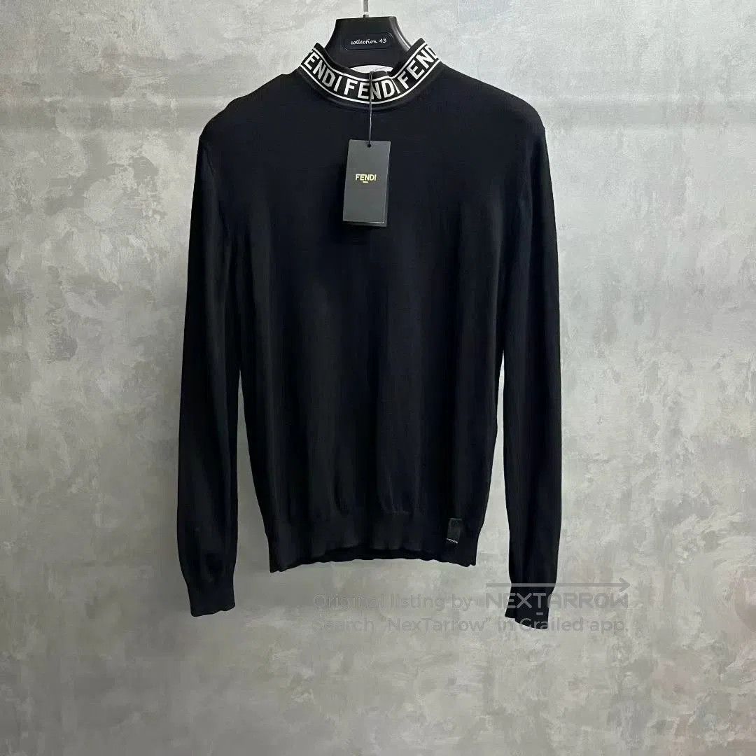 Fendi fendi black logo crewneck sweater for sale. Size US L / EU 52-54 / 3 - 1 Thumbnail