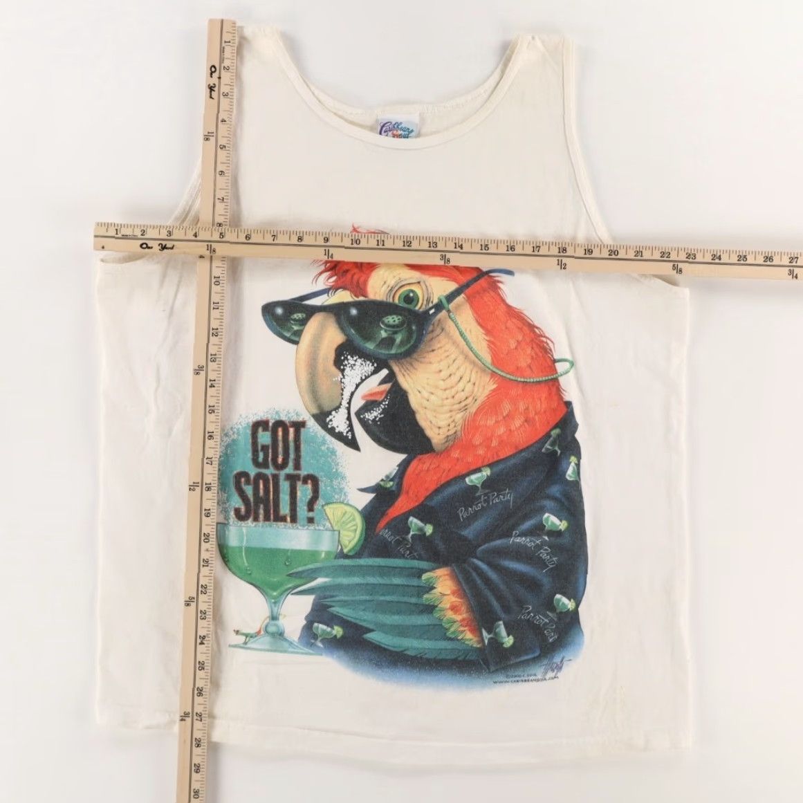 Vintage VINTAGE Caribbean Soul Parrot Got Salt? Tank Top White Men's XL Shirt Size US XL / EU 56 / 4 - 3 Thumbnail