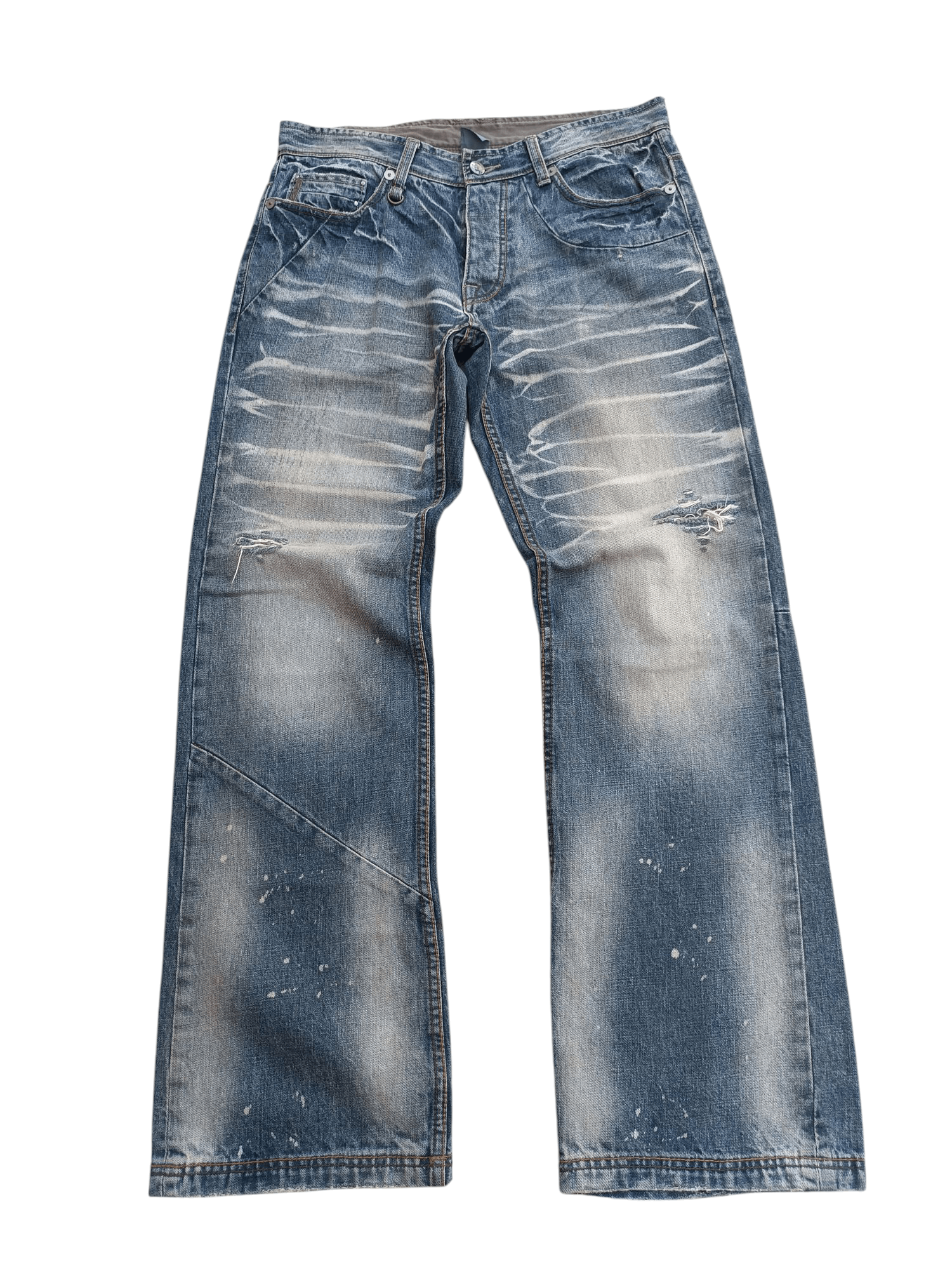 Armani Exchange Armani Exchange Distressed Whiskers Faded Denim E261 Size US 33 - 1 Thumbnail