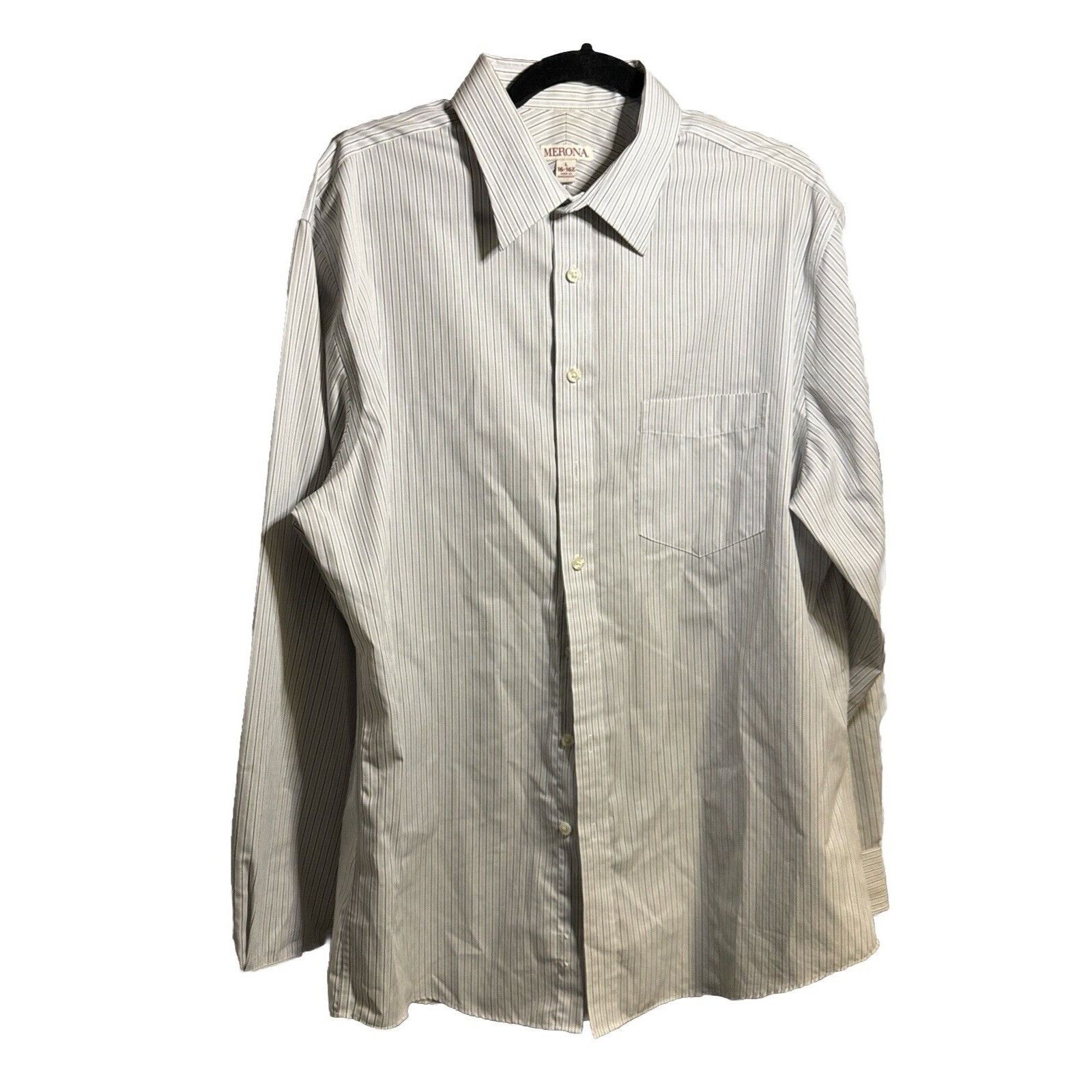 Merona Merona Mens Ultimate Shirt Long Sleeves Button Up Pin Strip Size US L / EU 52-54 / 3 - 1 Thumbnail