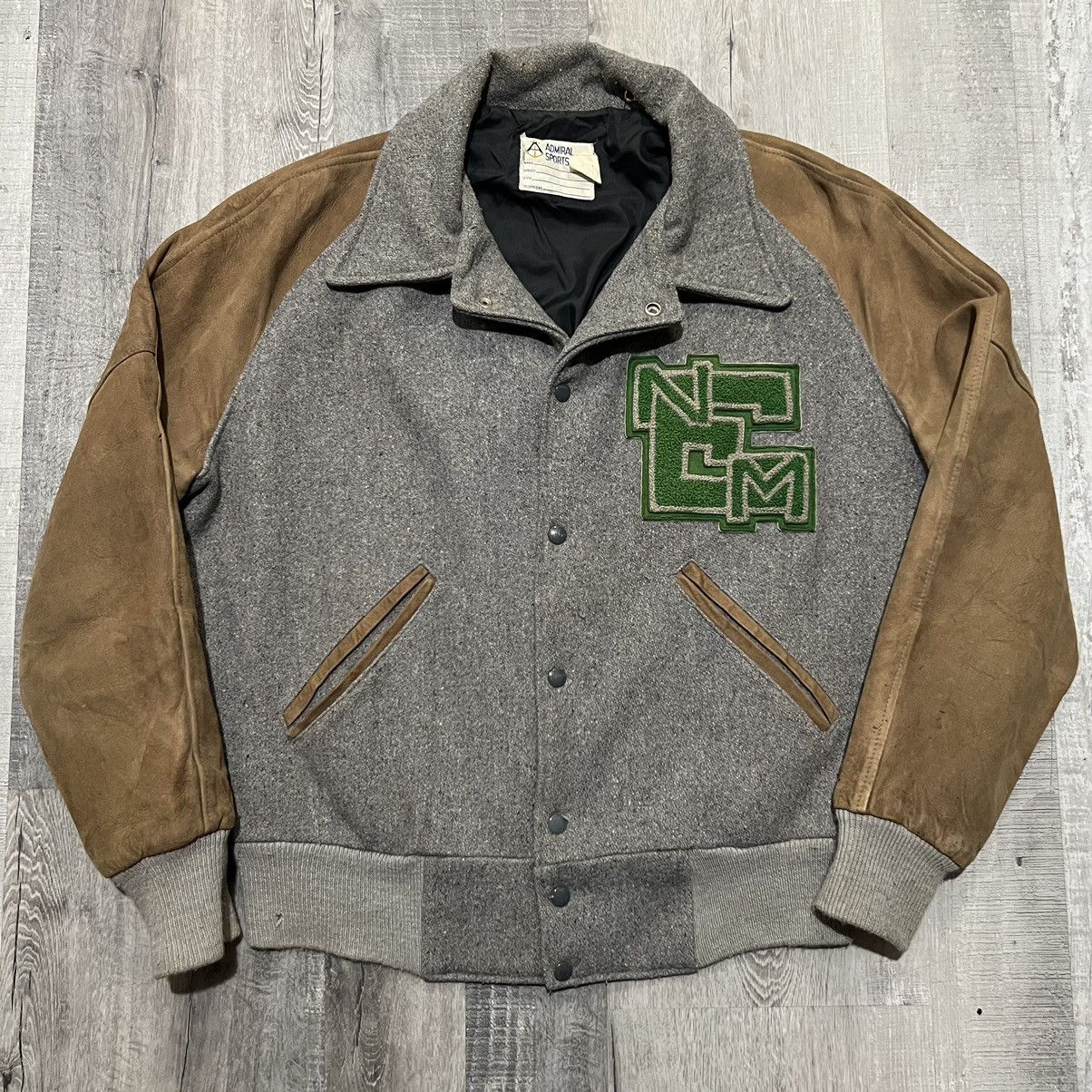 Vintage VTG 60s/70s Admiral Suede Leather Varsity Letterman Jacket Size US L / EU 52-54 / 3 - 1 Thumbnail