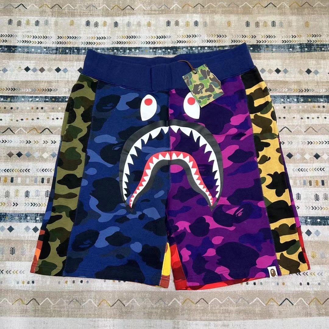 Bape ABC CAMO SHARK SWEAT SHORTS Grailed