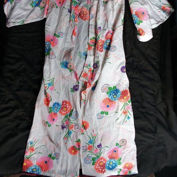 Vintage Vintage Neon Floral Robe Kimono Size M / US 6-8 / IT 42-44 - 3 Thumbnail