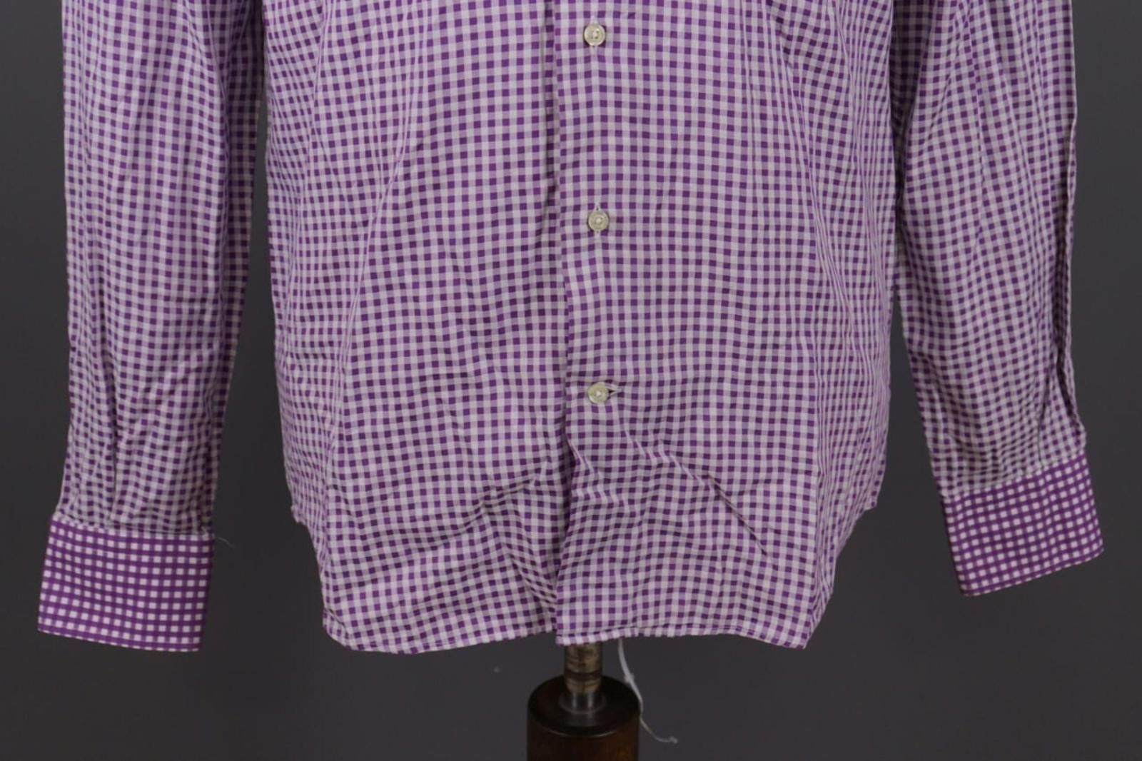 Etro Etro Milano Slim Fit Purple Check Button Down Shirt Size 40 Size US M / EU 48-50 / 2 - 3 Thumbnail