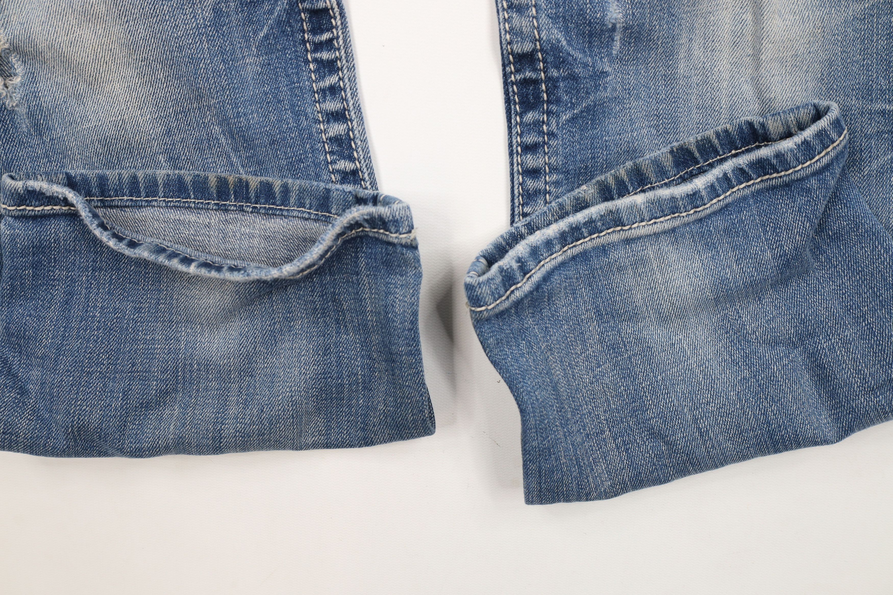 Miss Me × Vintage Miss Me Thick Stitch Fleur de Lis Cropped Denim Jeans Blue Size 32" / US 10 / IT 46 - 5 Thumbnail