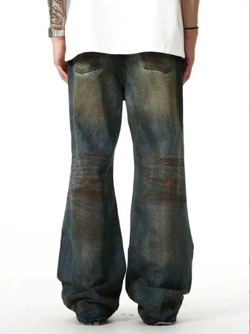 Japanese Brand Dark blue straight loose American street ripped jeans Size US 32 / EU 48 - 4 Thumbnail