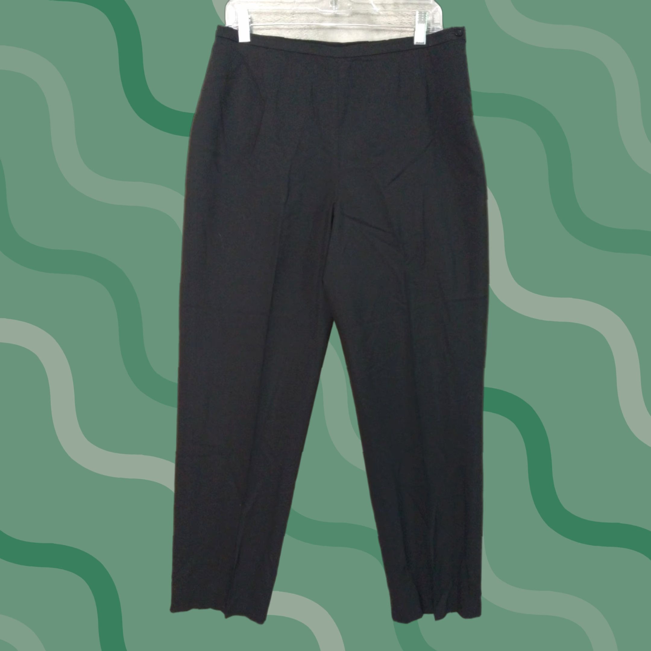 Brooks Brothers VINTAGE Brooks Brothers Dress Pants Womens 14P Petite Black Wool Flat Front High Rise Pants Girls Size 36" / US 14 / IT 50 - 1 Thumbnail