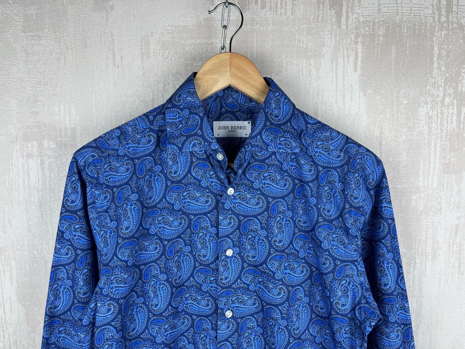 Other John Henric Sweden Paisley Pattern Dress Shirt Button Up Size US M / EU 48-50 / 2 - 4 Thumbnail