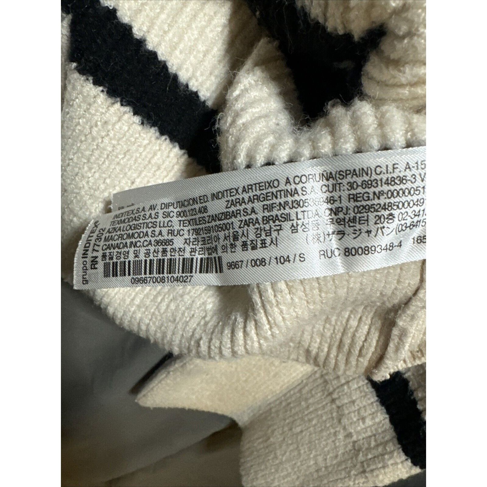 Zara Zara Knit Cropped Oversized Striped Boxy Distressed Sweater Size S / US 4 / IT 40 - 6 Thumbnail