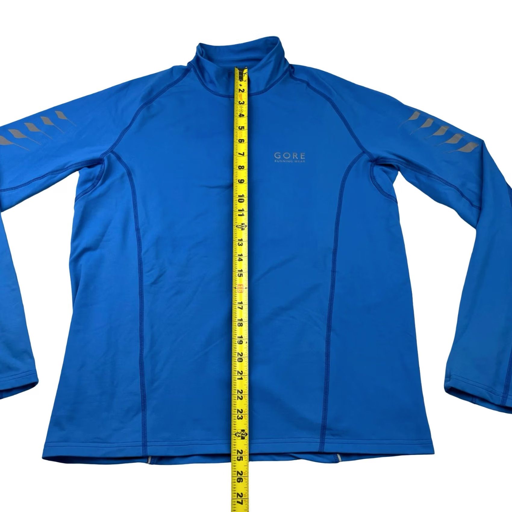 Vintage Gore Running Wear Men's Pullover Blue Large 1/4 Zip Reflective Performance Size US L / EU 52-54 / 3 - 7 Thumbnail