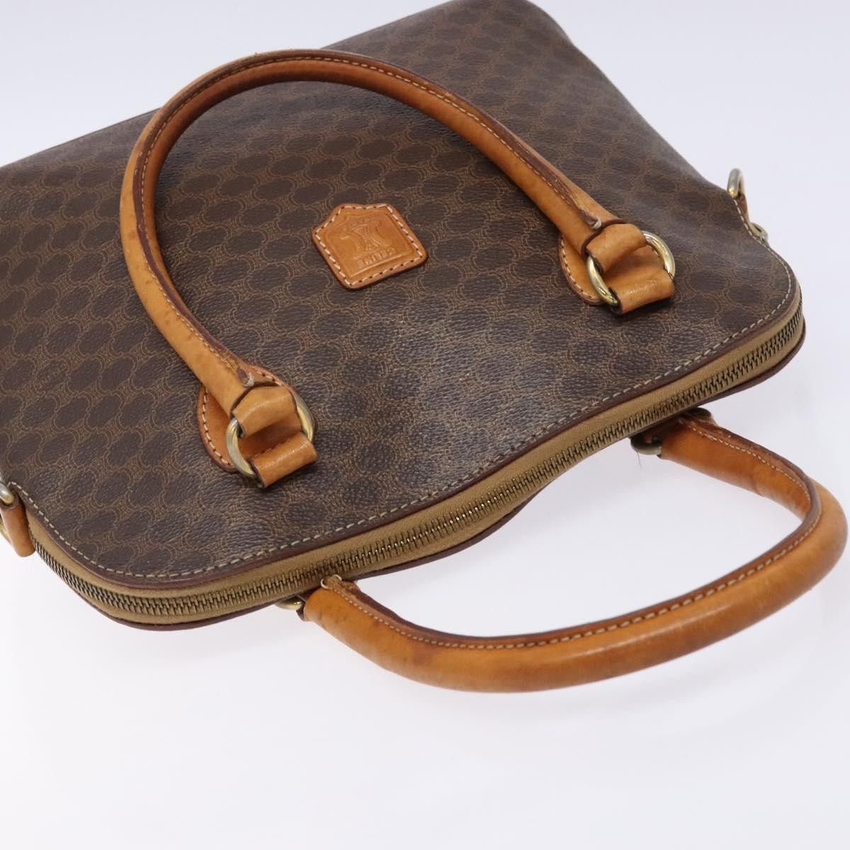 Celine CELINE Macadam Canvas Hand Bag Pvc Leather Brown Gold Size ONE SIZE - 6 Thumbnail