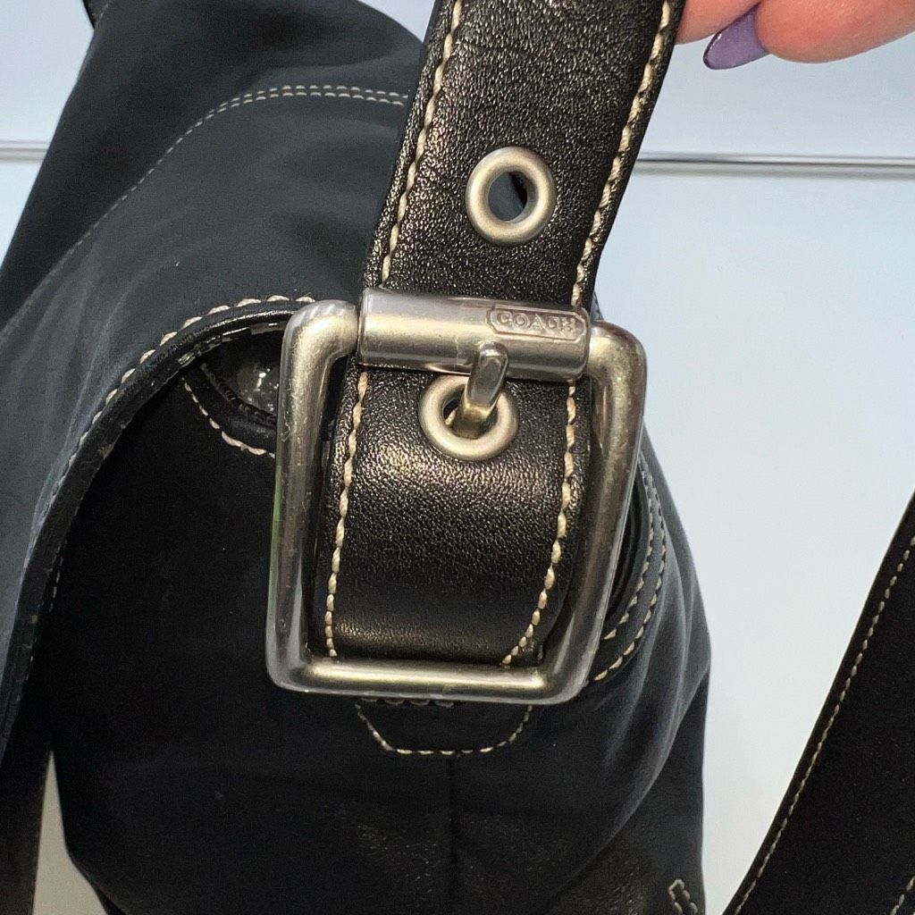 Coach COACH Vintage Hampton Black Leather Flap Cross-body Bag Size ONE SIZE - 5 Thumbnail