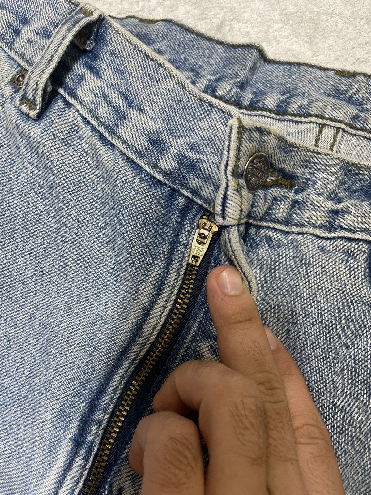 Harley Davidson × Vintage Vintage Rare Harley Davidson Trademark Logo Denim Jeans Size US 32 / EU 48 - 10 Thumbnail