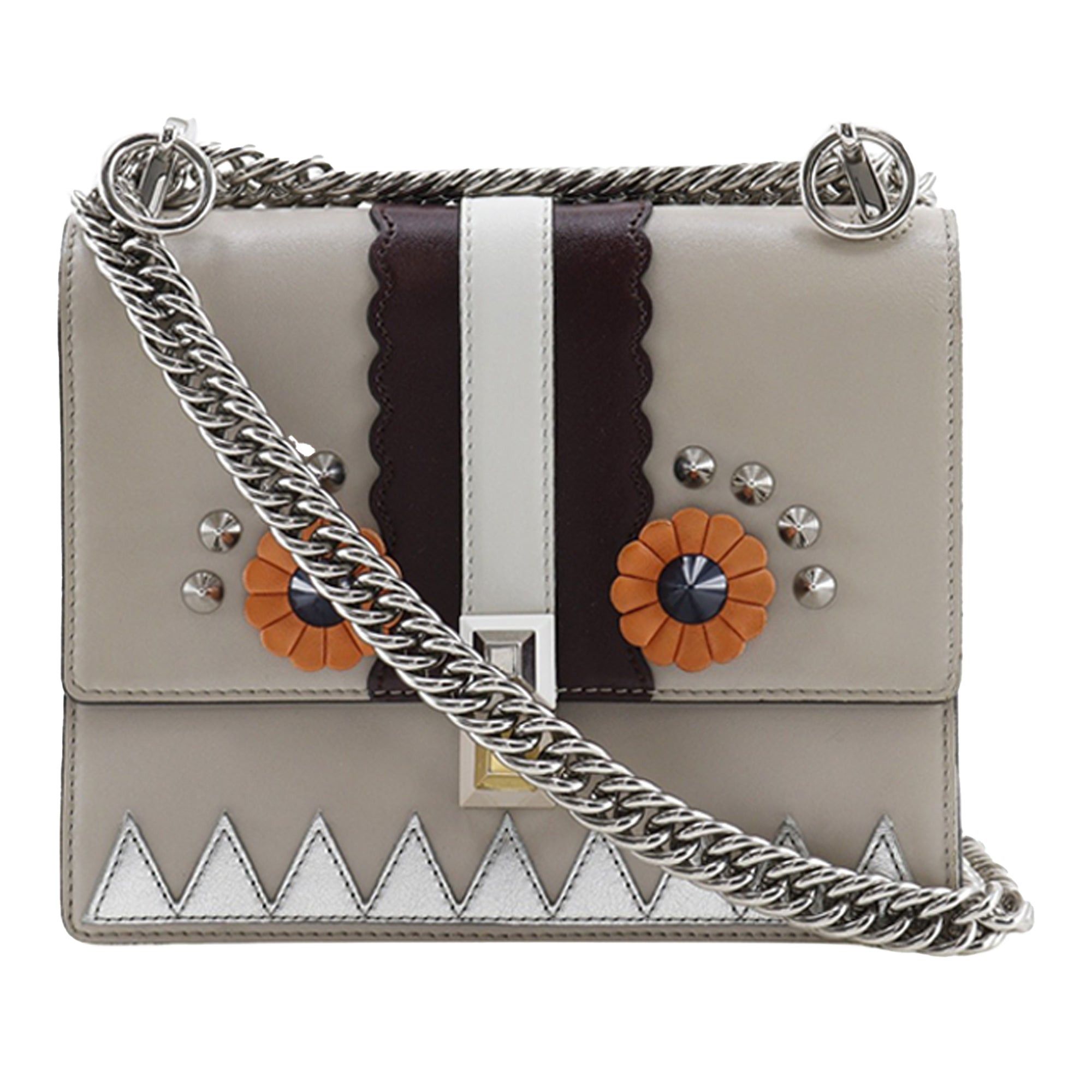 Fendi Vitello Liberty Lucido Catalan Small Mirror Hypnoteyes Studded Kan I Crossbody Size ONE SIZE - 1 Thumbnail