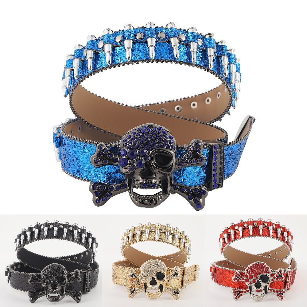 Designer Skull Future Vintage Belt Riveted Belts Menswear Accessories Size ONE SIZE - 2 Thumbnail