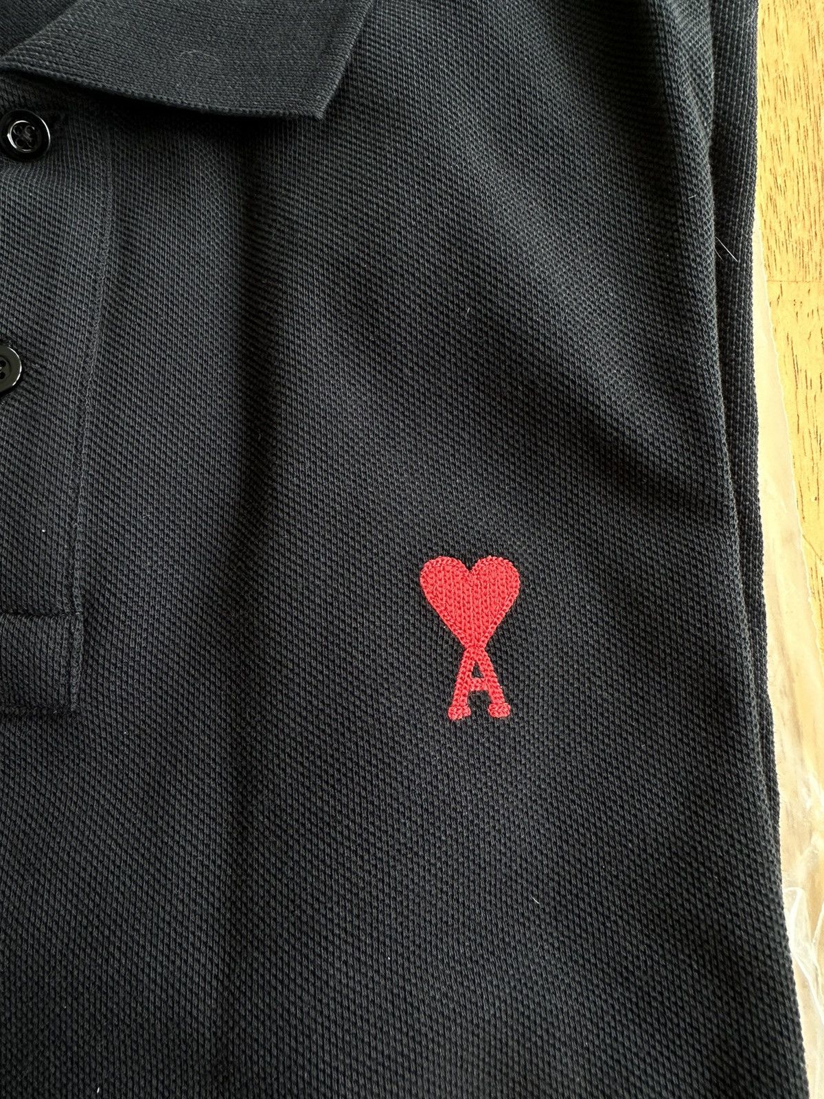 AMI Black Ami de Cœur Polo Size US M / EU 48-50 / 2 - 5 Thumbnail