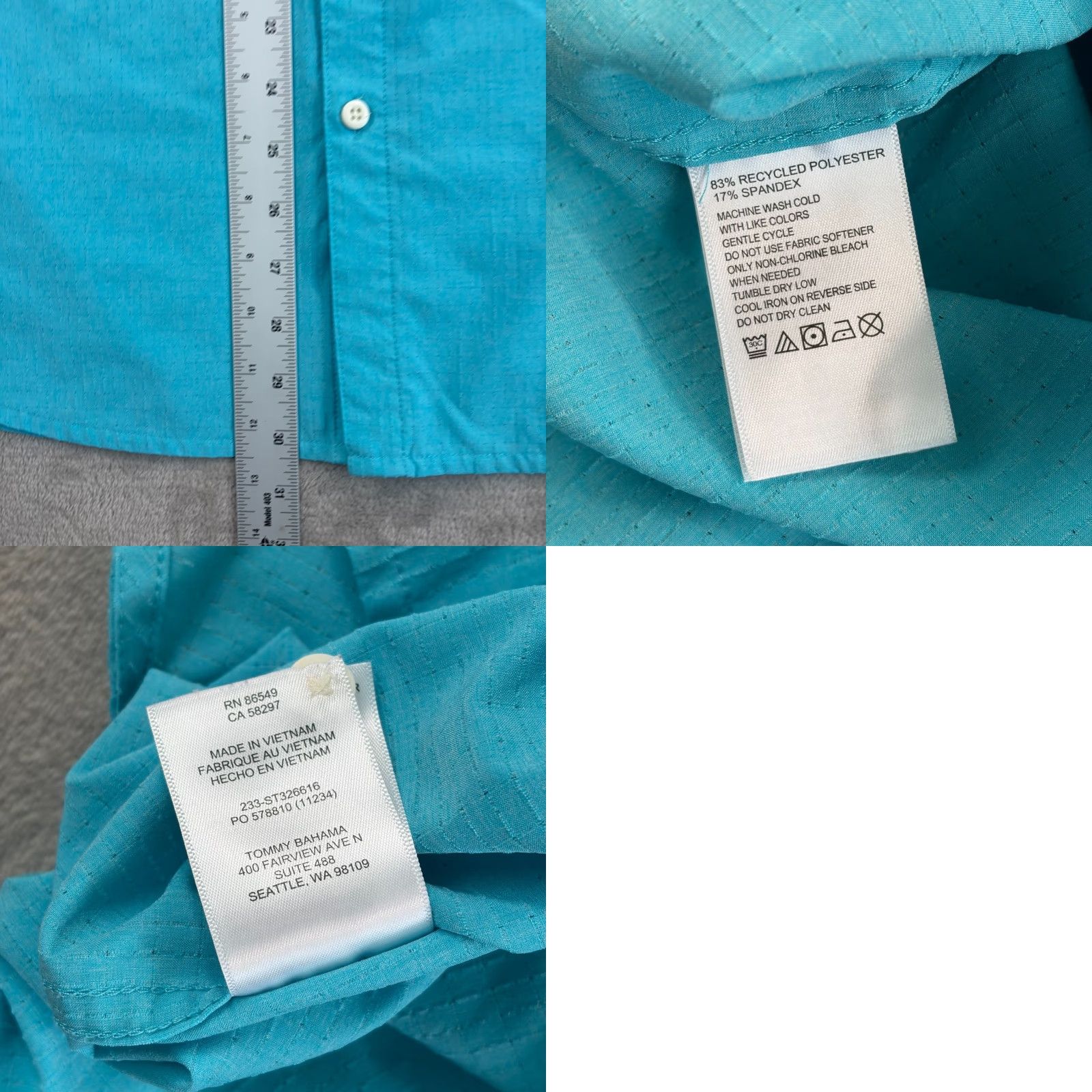 Tommy Bahama Tommy Bahama The Bahama Coast Shirt XL Blue IslandZone Perforated Performance SS Size US XL / EU 56 / 4 - 8 Thumbnail