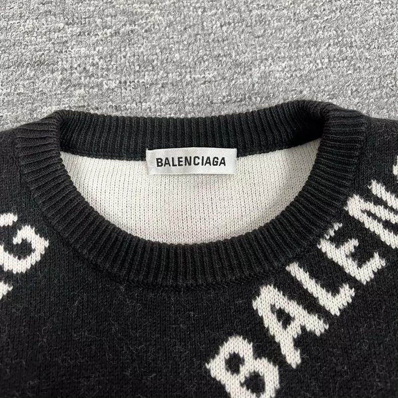 Balenciaga Balenciaga Full-printed barrage slogan wool sweater round Size US XS / EU 42 / 0 - 5 Thumbnail