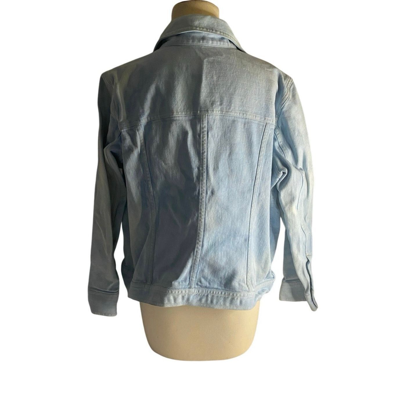 J. Jill Hand Dyed Light Wash Stretch Denim Jacket J. Jill LP Petite Size L / US 10 / IT 46 - 7 Thumbnail