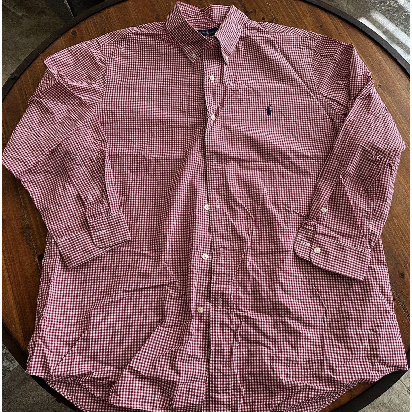 Ralph Lauren Ralph Lauren VINTAGE, Button Up XL Red/White Check Navy Pony Size US XL / EU 56 / 4 - 4 Thumbnail