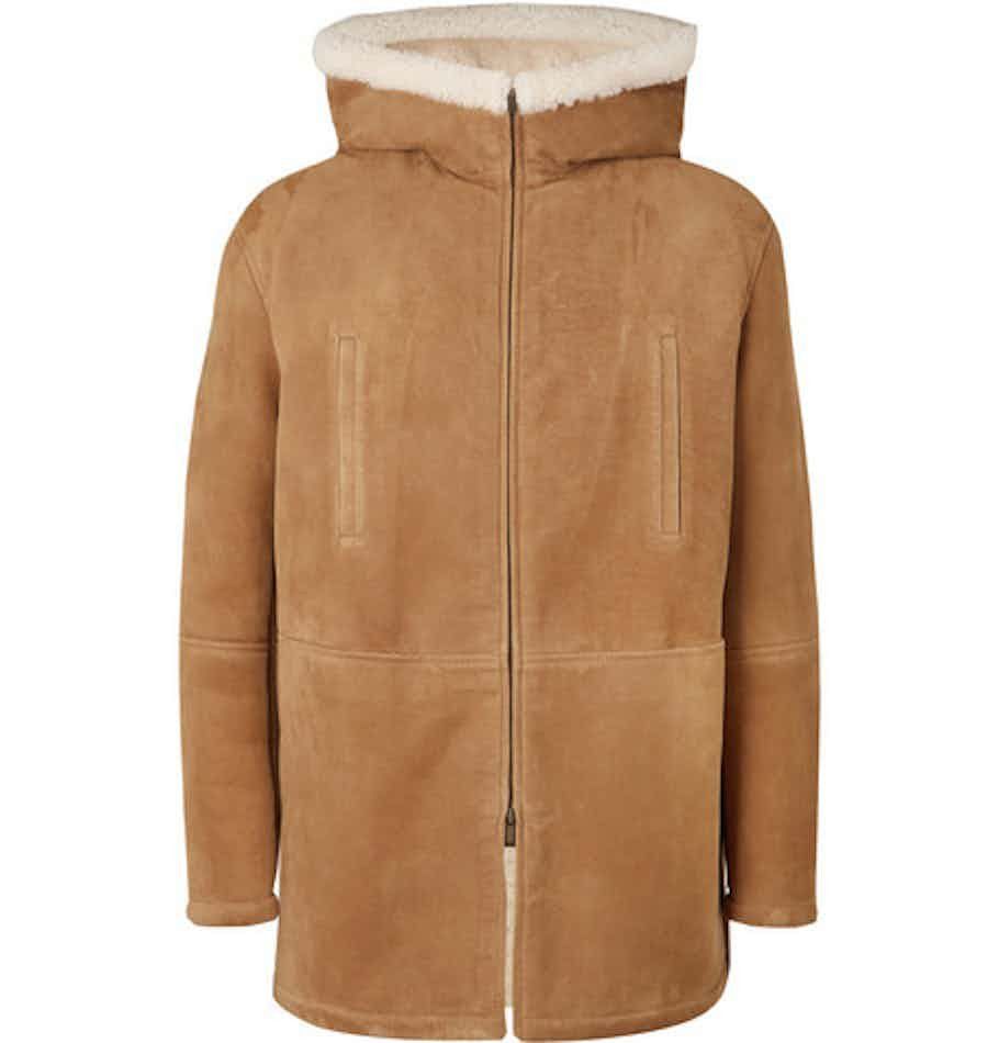 Saint Laurent Shearling Suede Parka 50