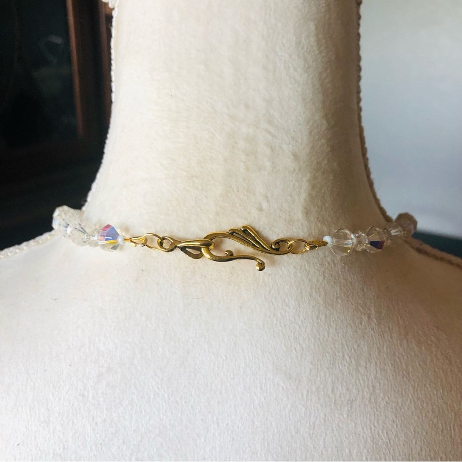 Handmade Handcrafted repurpose wired pendant faceted crystal necklace Size ONE SIZE - 7 Thumbnail