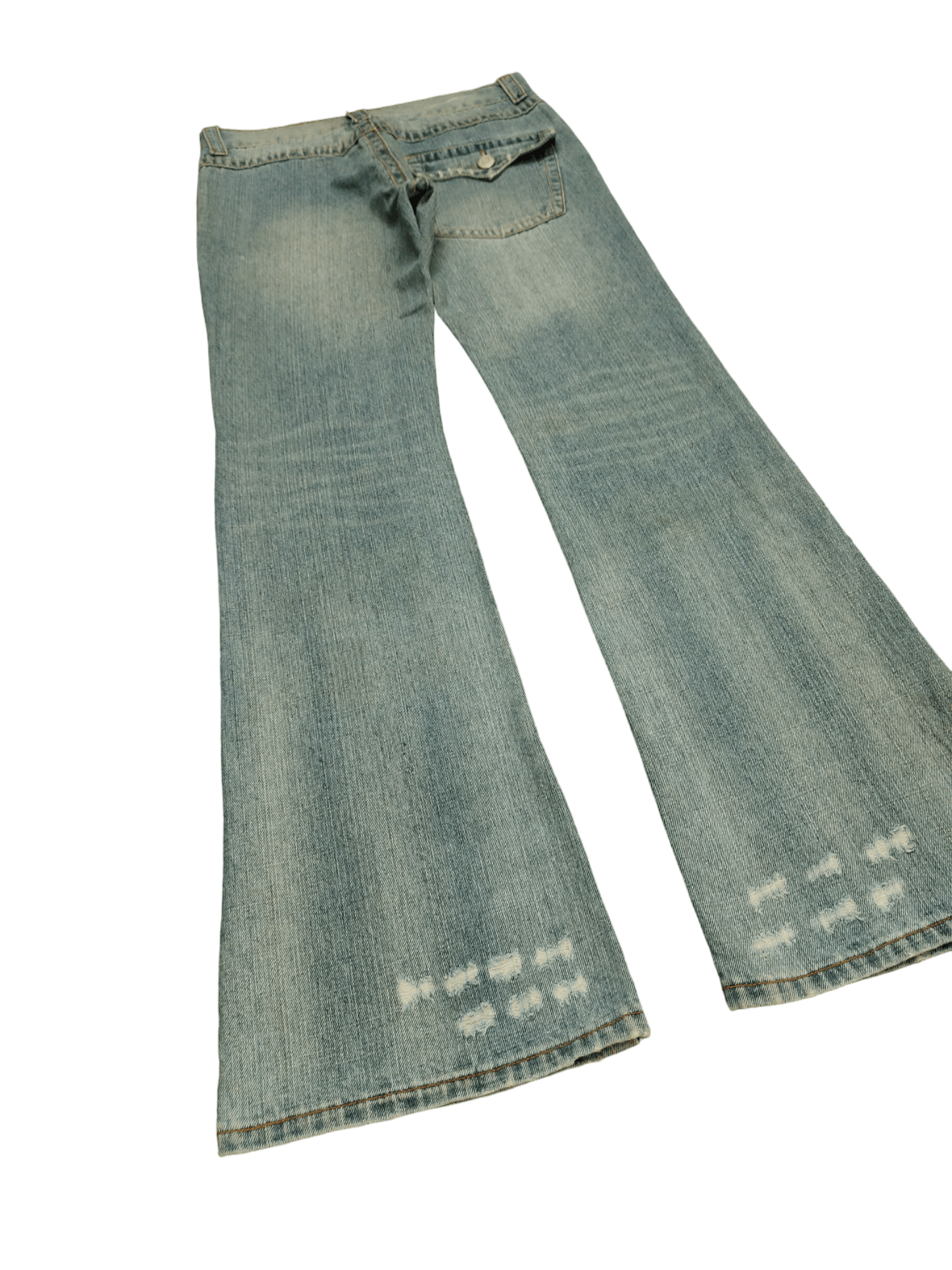 If Six Was Nine Flare Jeans Doll Distress Faded Boot Cut Y2k Mudmax Size US 30 / EU 46 - 13 Thumbnail