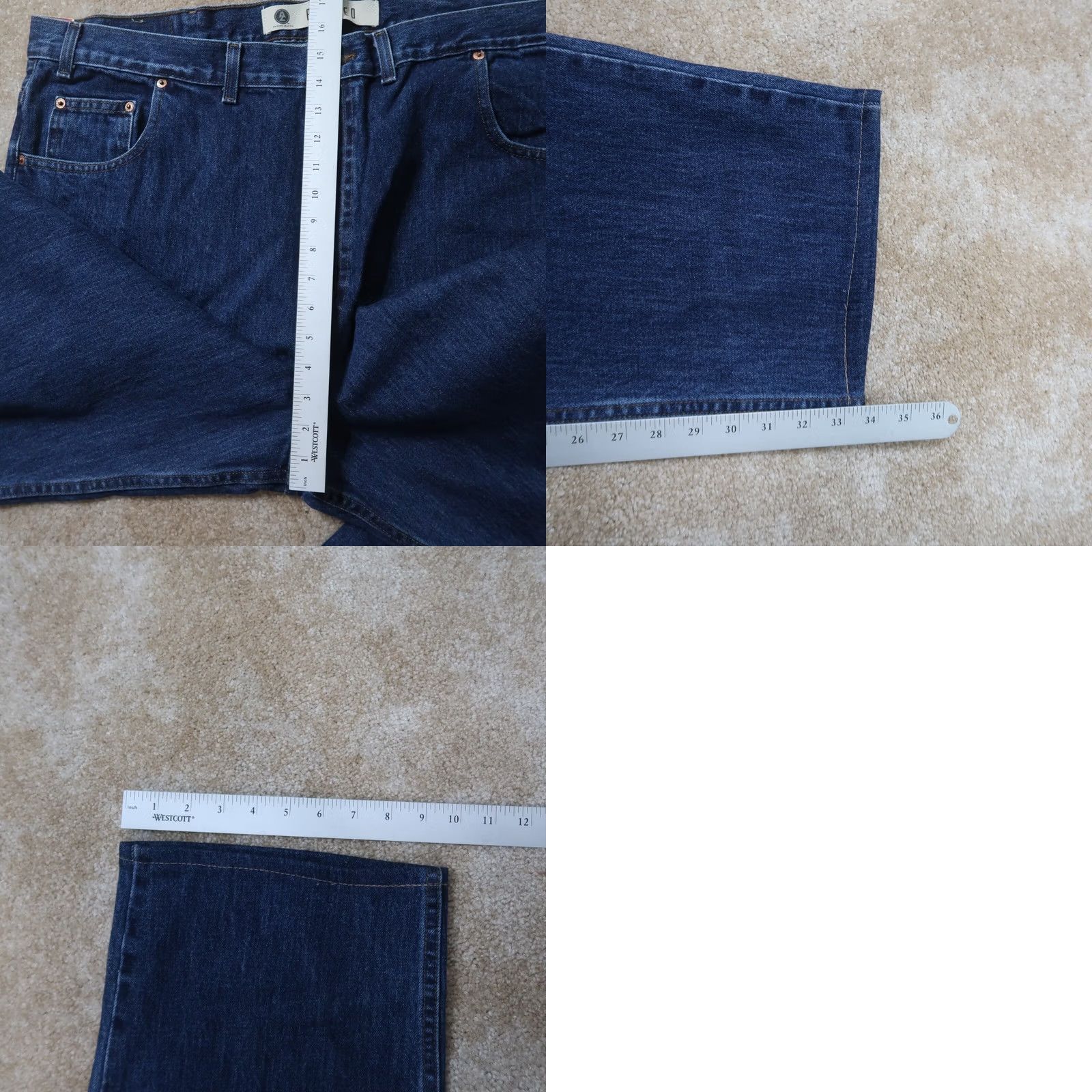 Vintage Arizona Jeans Vintage Big Ring Denim Relaxed Straight Jeans 44x32 Men Blue 90s Grunge Rockabilly 5-Pocket Zip Button Baggy Casual Size US 44 / EU 60 - 9 Thumbnail