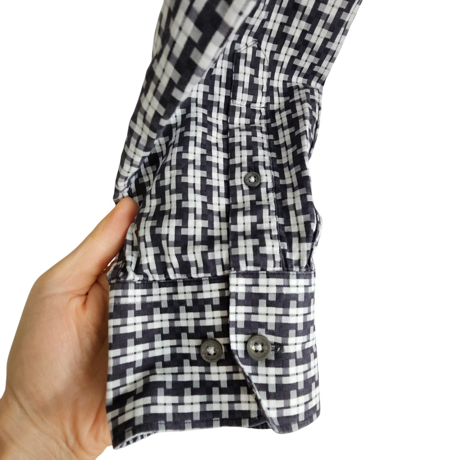 BUGATCHI Bugatchi Mens Geometric Button Shirt Sz XL Shaped Fit Coreer Size US L / EU 52-54 / 3 - 4 Thumbnail