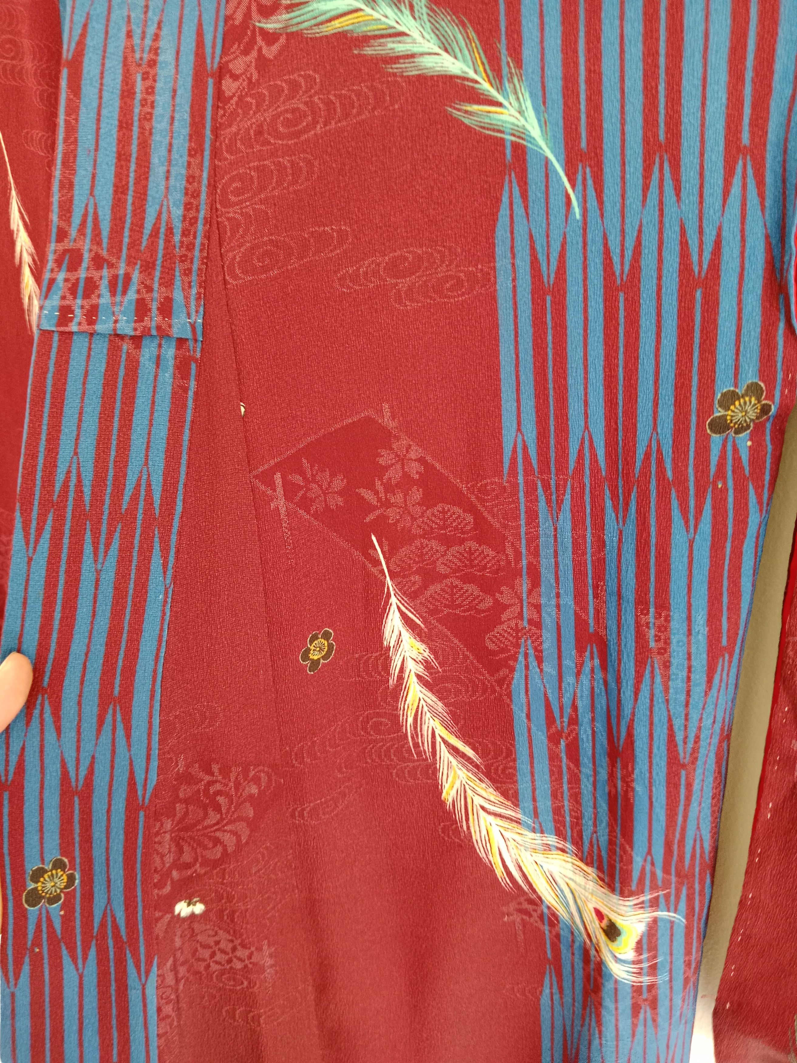 Japanese Brand × Vintage Vintage Yukata Silk Kimono Nice Motif Japanese Brand Size ONE SIZE - 8 Thumbnail