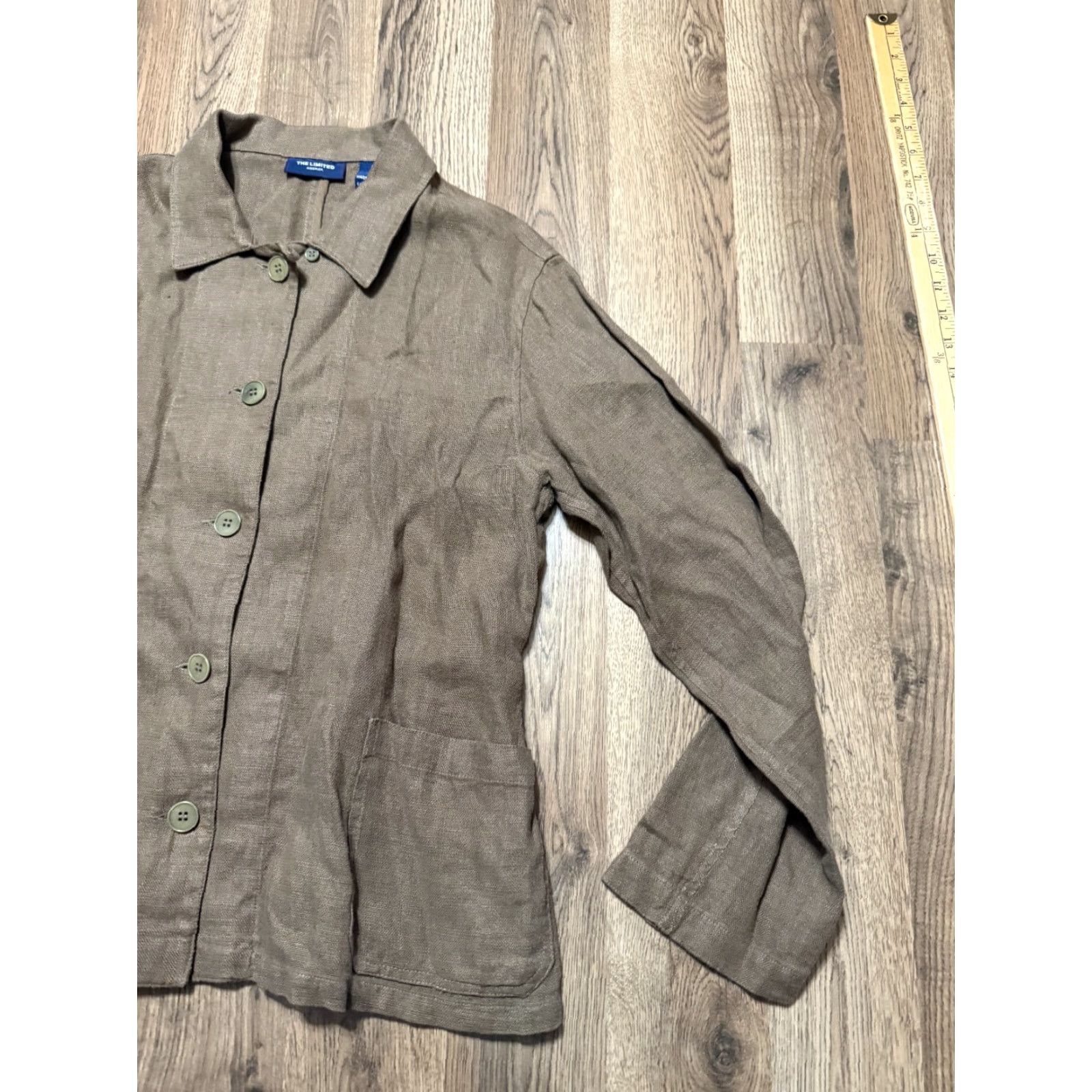 Vintage VINTAGE The Limited America Shirt Womens XS Brown Long Sleeve Button Up 100% Linen Size XS / US 0-2 / IT 36-38 - 4 Thumbnail