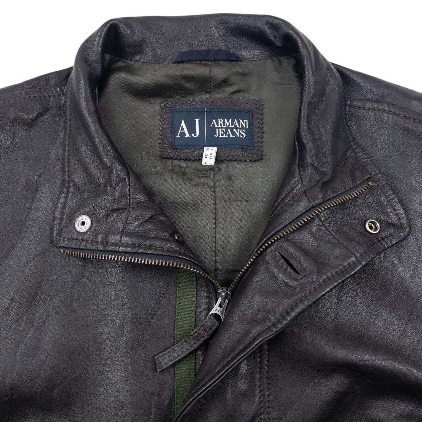 Other Vintage Armani Jeans Zip Up Leather Jacket Size M Size US M / EU 48-50 / 2 - 3 Thumbnail