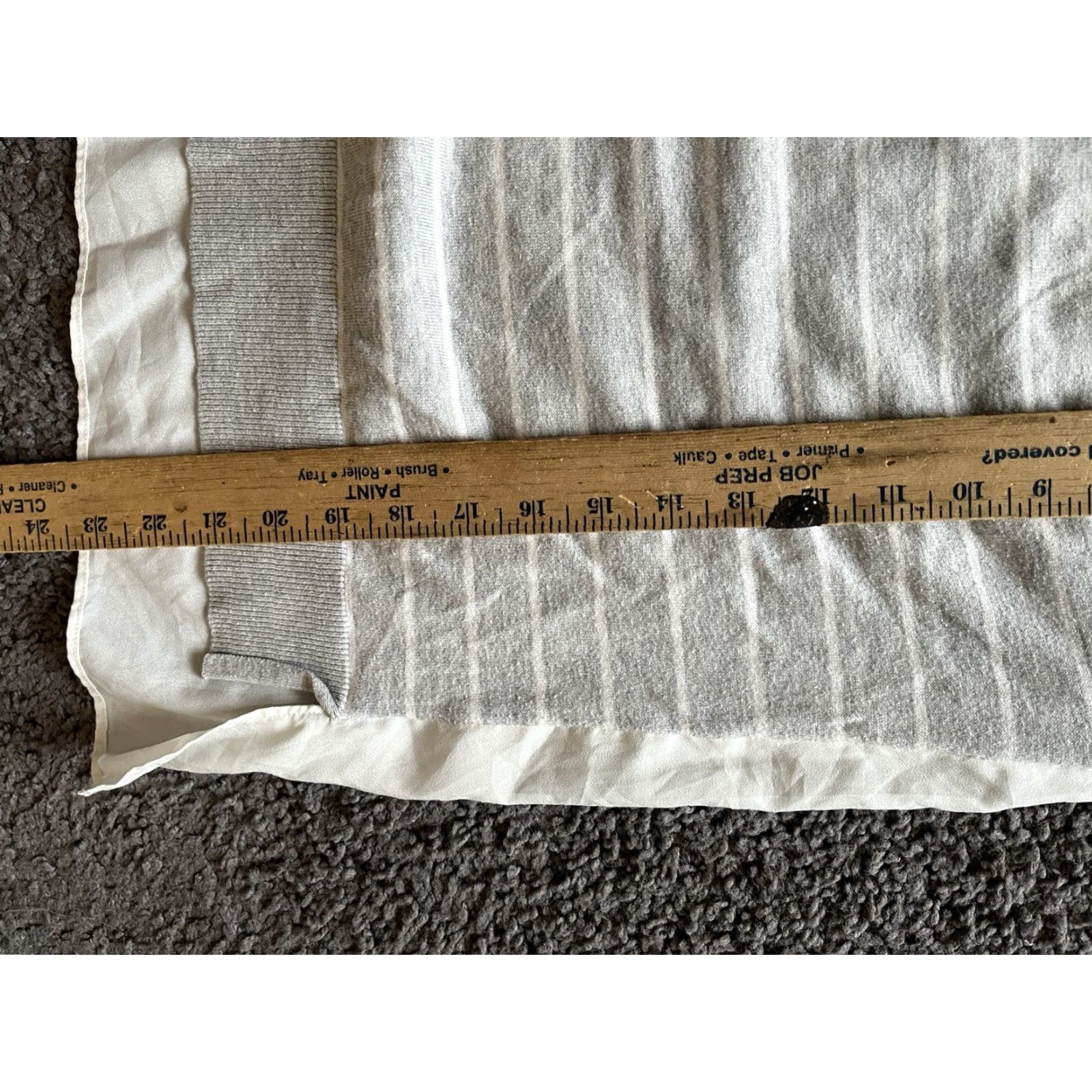 Loft VINTAGE LOFT Blouse Shirt Womens Petite PS Short Striped Bell Sleeve White Gray Round Neck Pullover Casual Boho 90s Mens Womens? Size S / US 4 / IT 40 - 5 Thumbnail