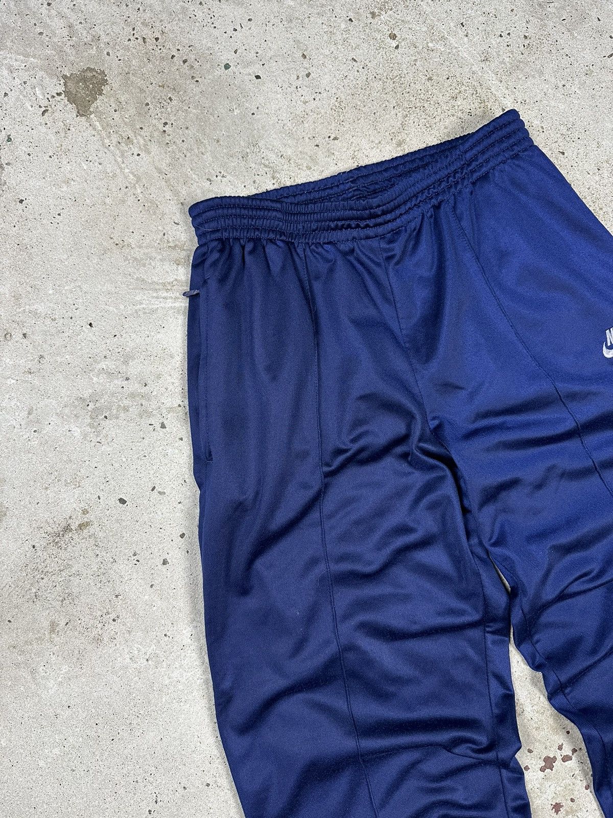Nike × Vintage Vintage 90s Nike Navy Track Pants Swoosh Size US 31 - 5 Thumbnail