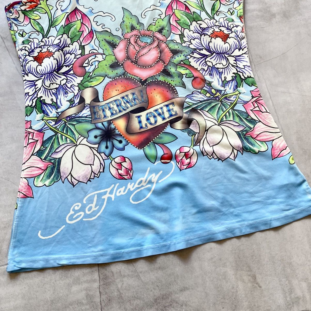 Ed Hardy Y2K Ed Hardy Tank Top Rhinestones Hysteric Glamour Vibe Size L / US 10 / IT 46 - 3 Thumbnail