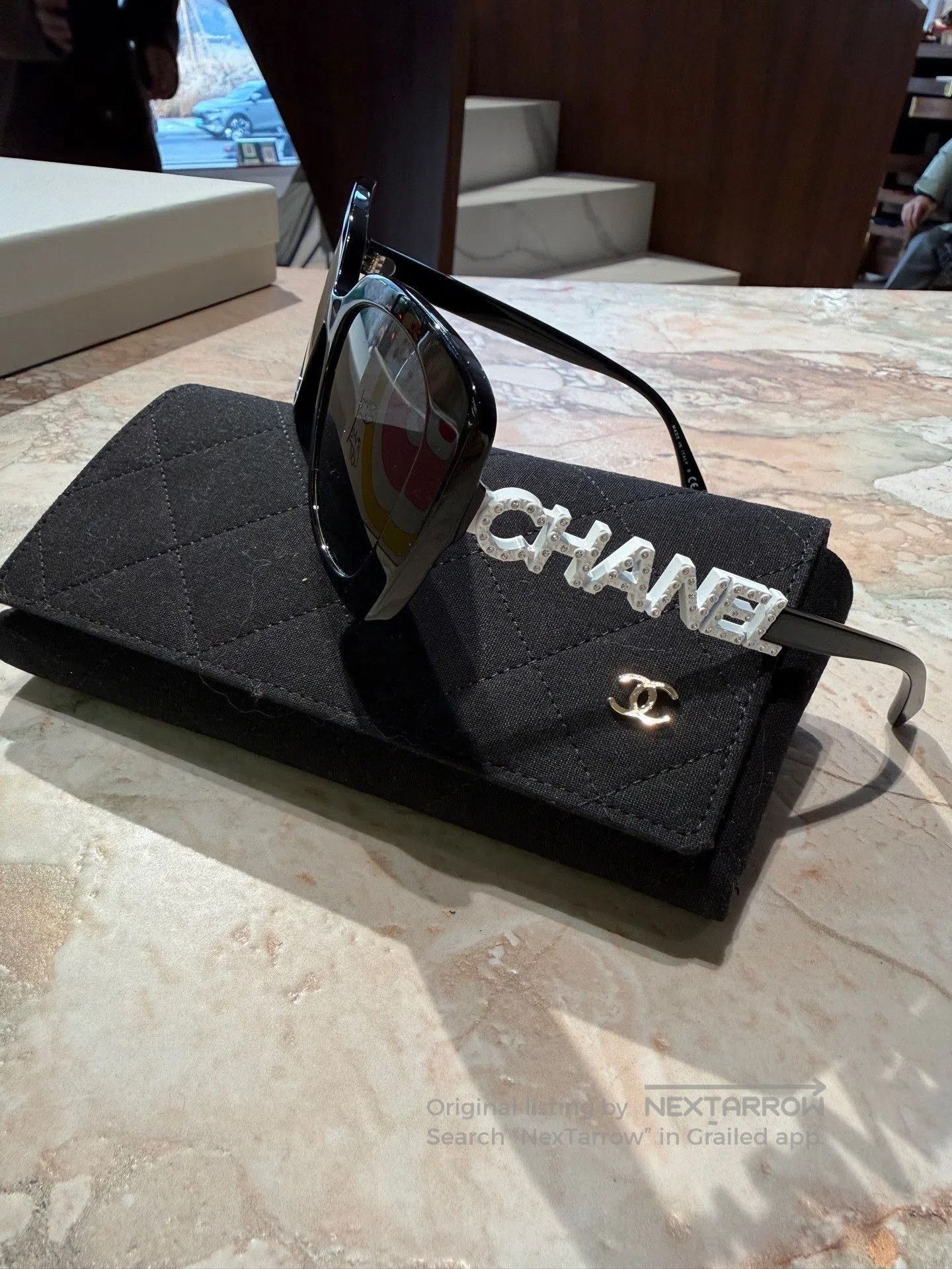 Chanel Chanel Rhinestone Butterfly White Cat Eye Sunglasses. Size ONE SIZE - 1 Thumbnail