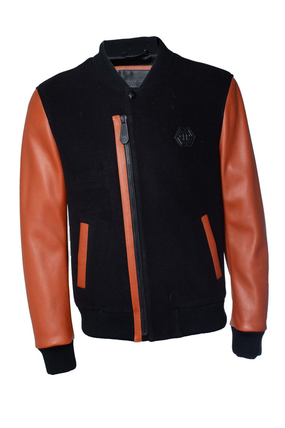 Philipp Plein Philipp Plein, bomber with orange leather sleeves Size US L / EU 52-54 / 3 - 1 Thumbnail