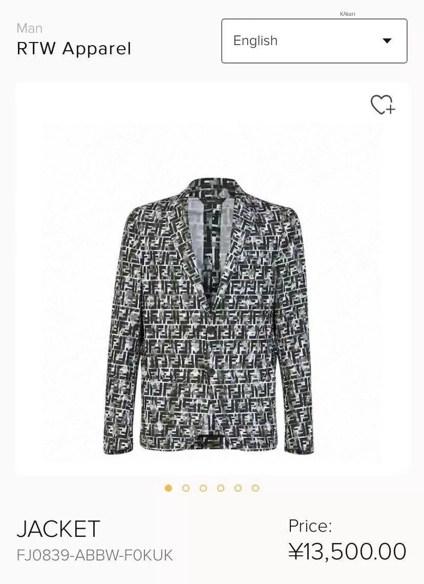 Fendi Fendi Men's All-Over Logo Casual Blazer Size US S / EU 44-46 / 1 - 9 Thumbnail