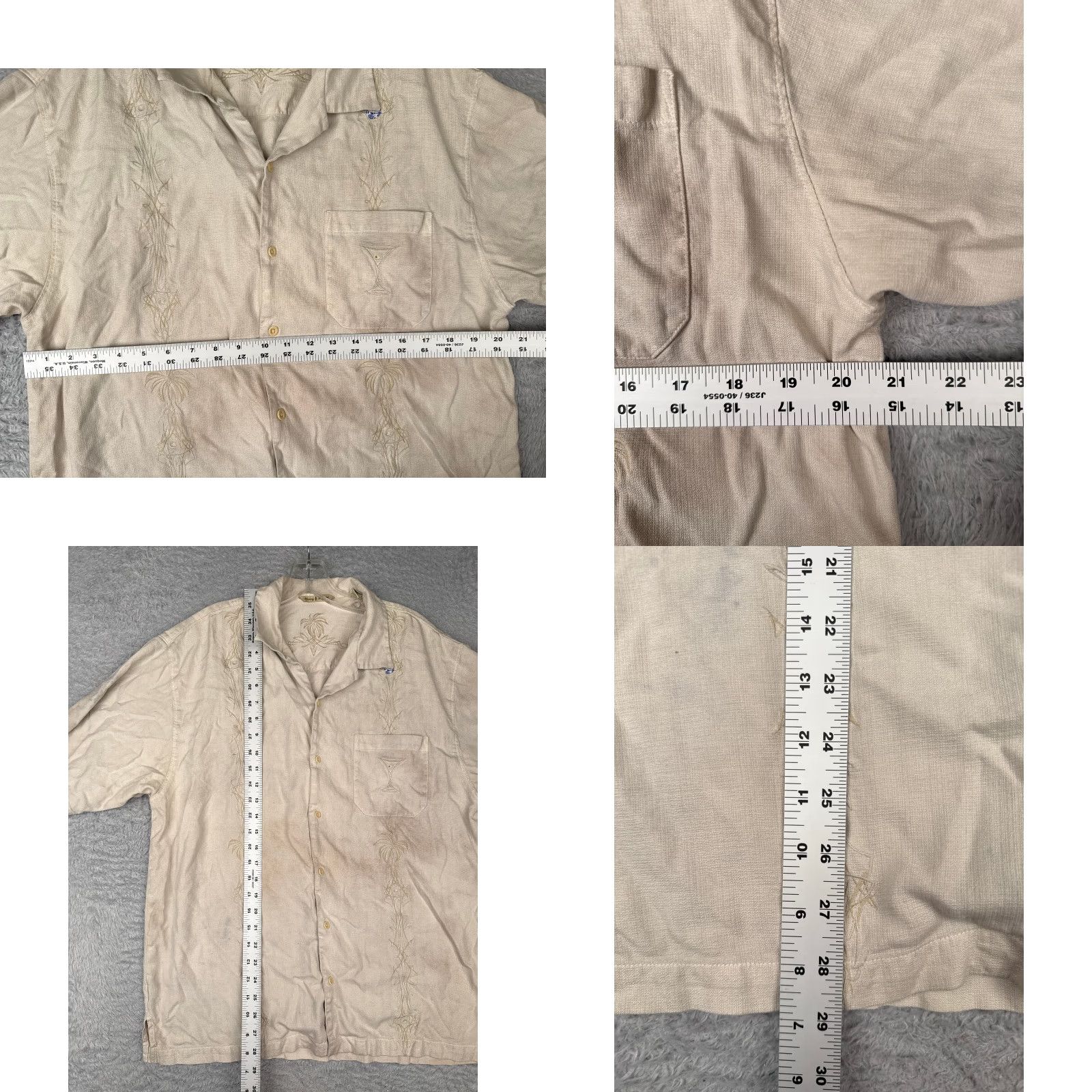 Tommy Bahama Tommy Bahama Shirt Men Large Ivory Silk 100% Button Up Hawaiian Read Size US L / EU 52-54 / 3 - 8 Thumbnail