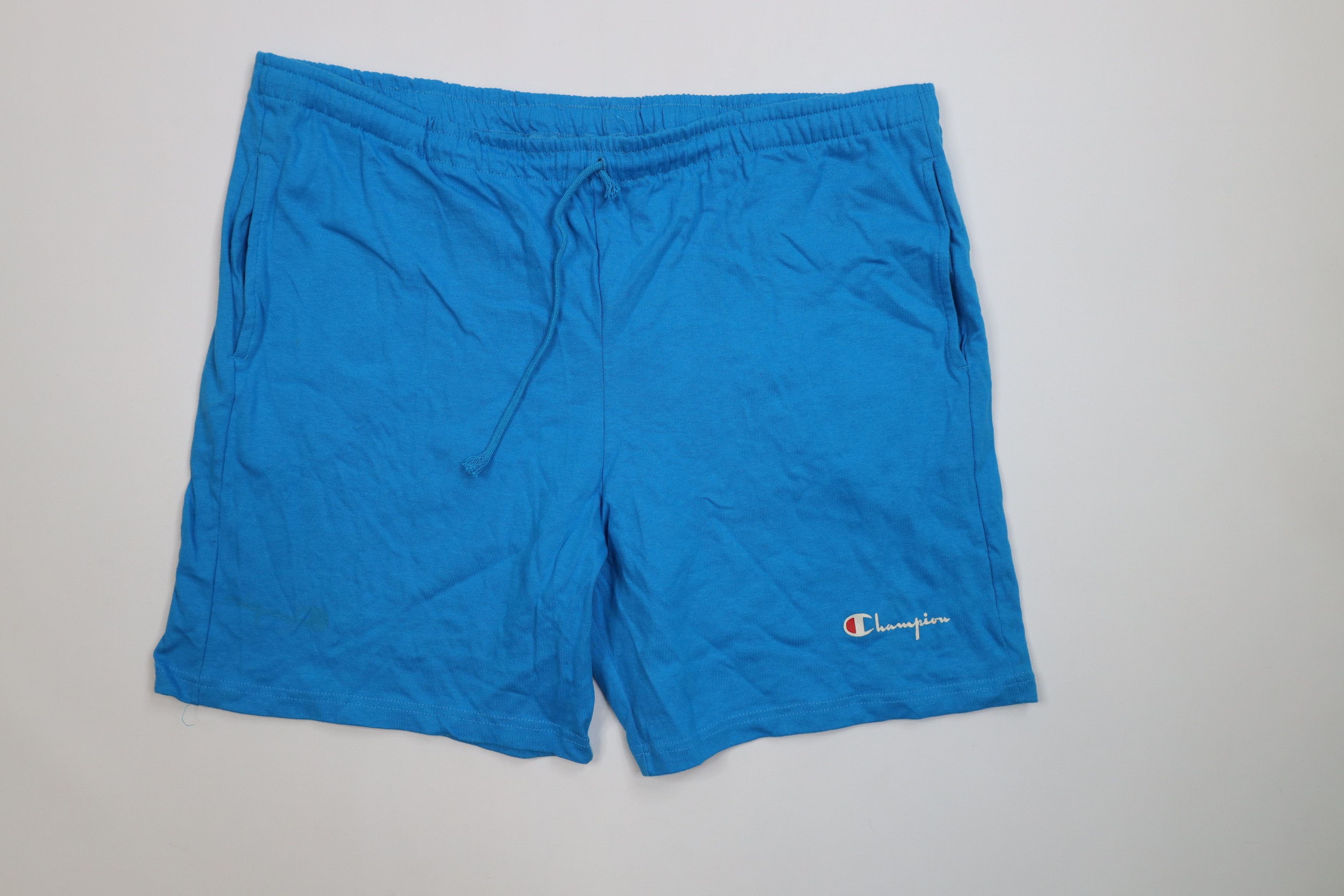Champion Vintage 90s Champion Above Knee Jersey Knit Shorts Blue USA Size US 36 / EU 52 - 1 Thumbnail