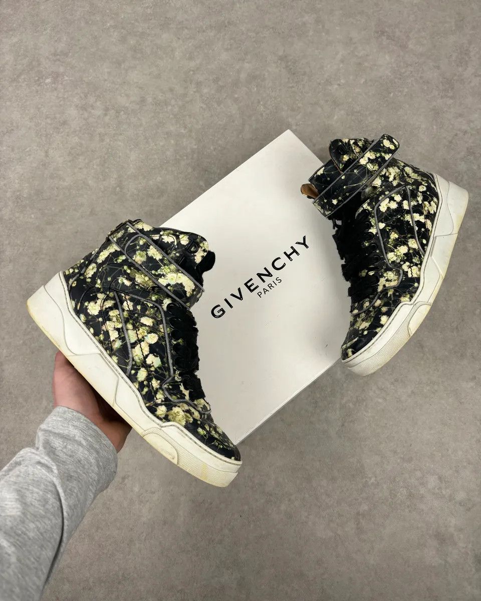 Givenchy SS2015 Givenchy Tyson Black Floral High-Top Sneakers by Riccardo Tisci Size US 10 / EU 43 - 1 Thumbnail