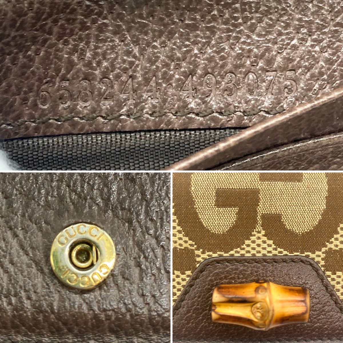 Gucci GUCCI Diana Jumbo GG Logo Bamboo Canvas Bifold Wallet Beige Size ONE SIZE - 8 Thumbnail