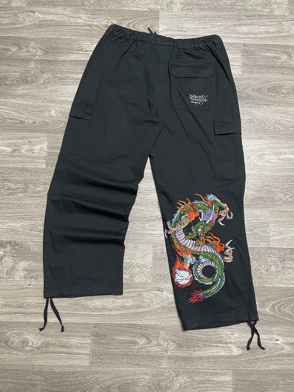Ed Hardy Ed Hardy x Urban Outfitters Black Cargo Pants Y2K Streetwear Size US 36 / EU 52 - 1 Thumbnail