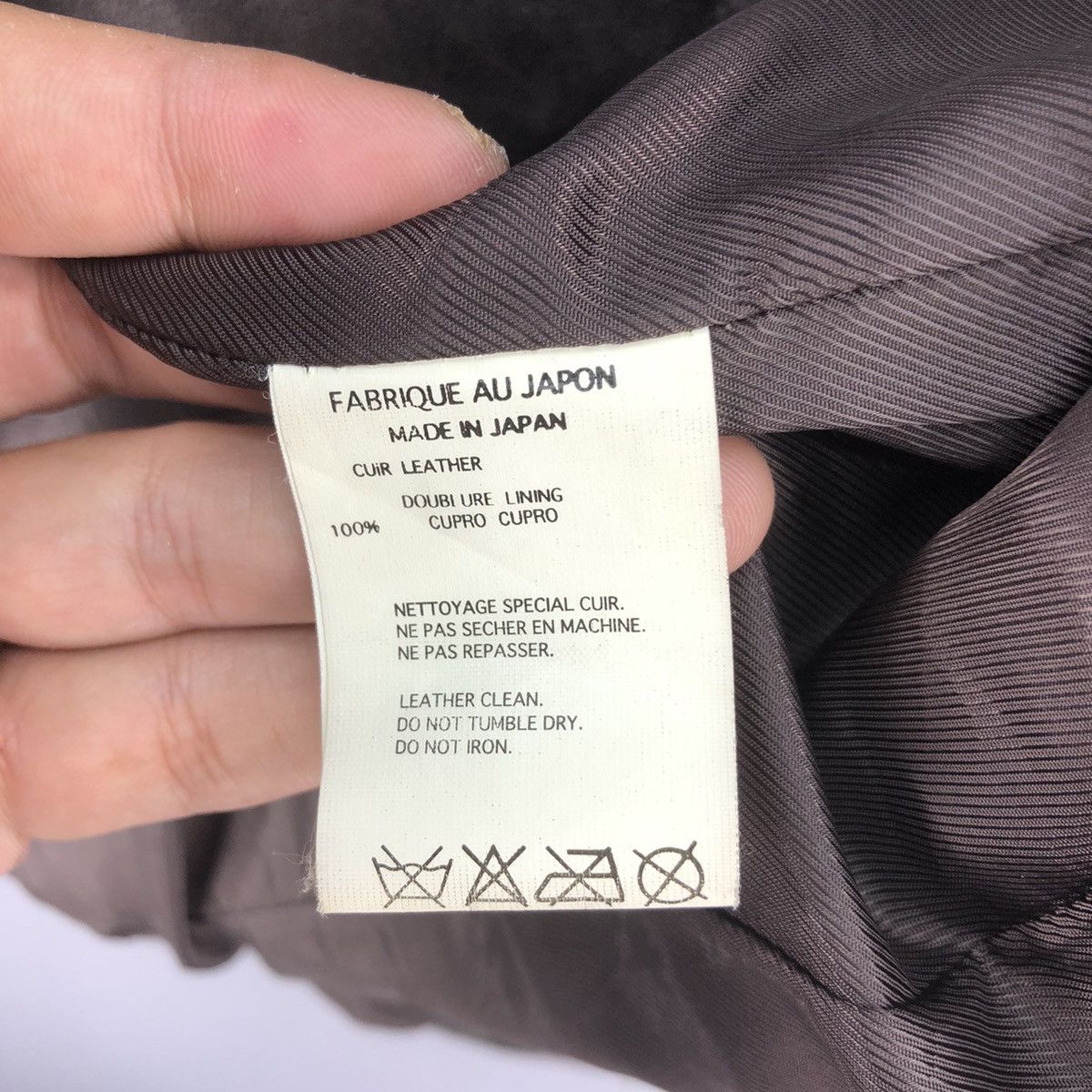 Japanese Brand 🇯🇵 Y. Fukuyama Asymmetrical Cowhide Leather Jacket Size S / US 4 / IT 40 - 17 Thumbnail