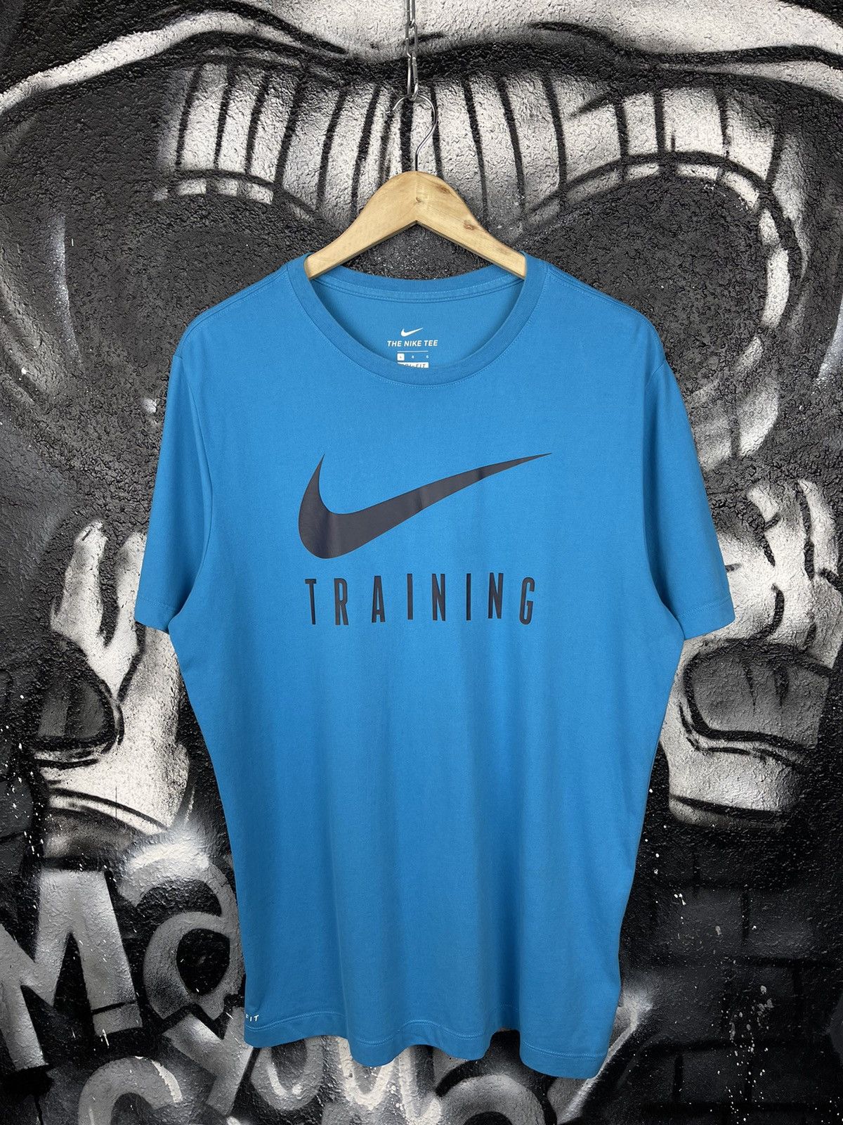 Nike Nike Tee Dri-Fit Training Front Logo Blue T-Shirt Men’s Size Large Size US L / EU 52-54 / 3 - 3 Thumbnail