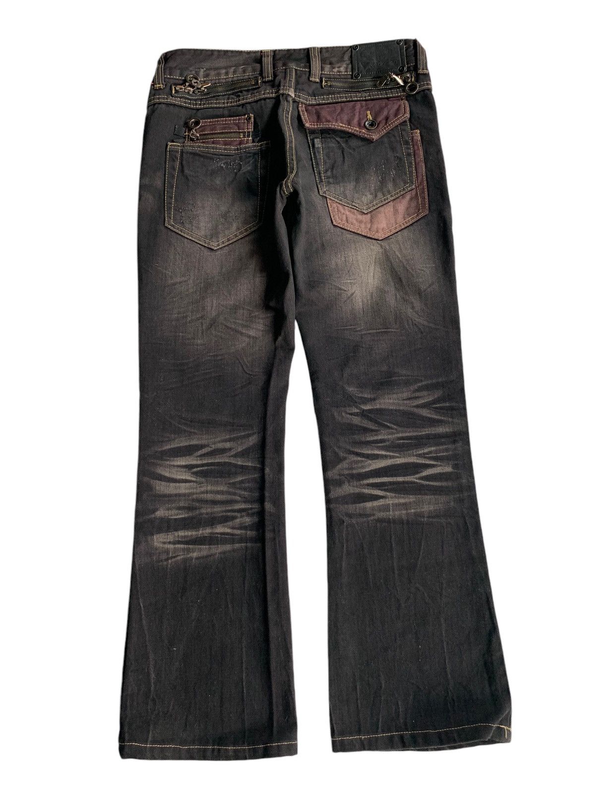 semanticdesign FLARE💥 SEMANTIC DESIGN PUNK STYLE MUDMAX DISTRESSED DENIM🎌☠️ Size US 31 - 4 Thumbnail
