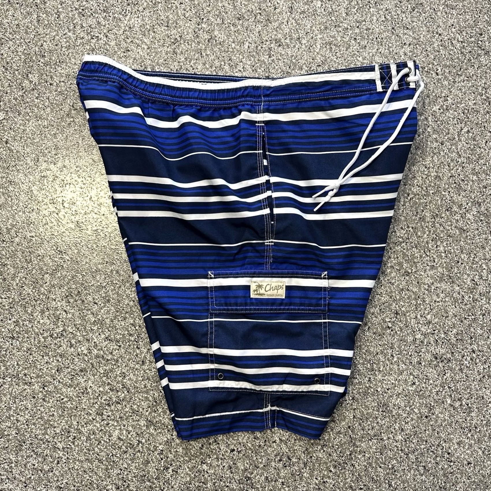 Chaps Chaps Stripped Navy Blue XL Boardshorts Trunks Shorts Pockets Lined Mens Size US 36 / EU 52 - 3 Thumbnail
