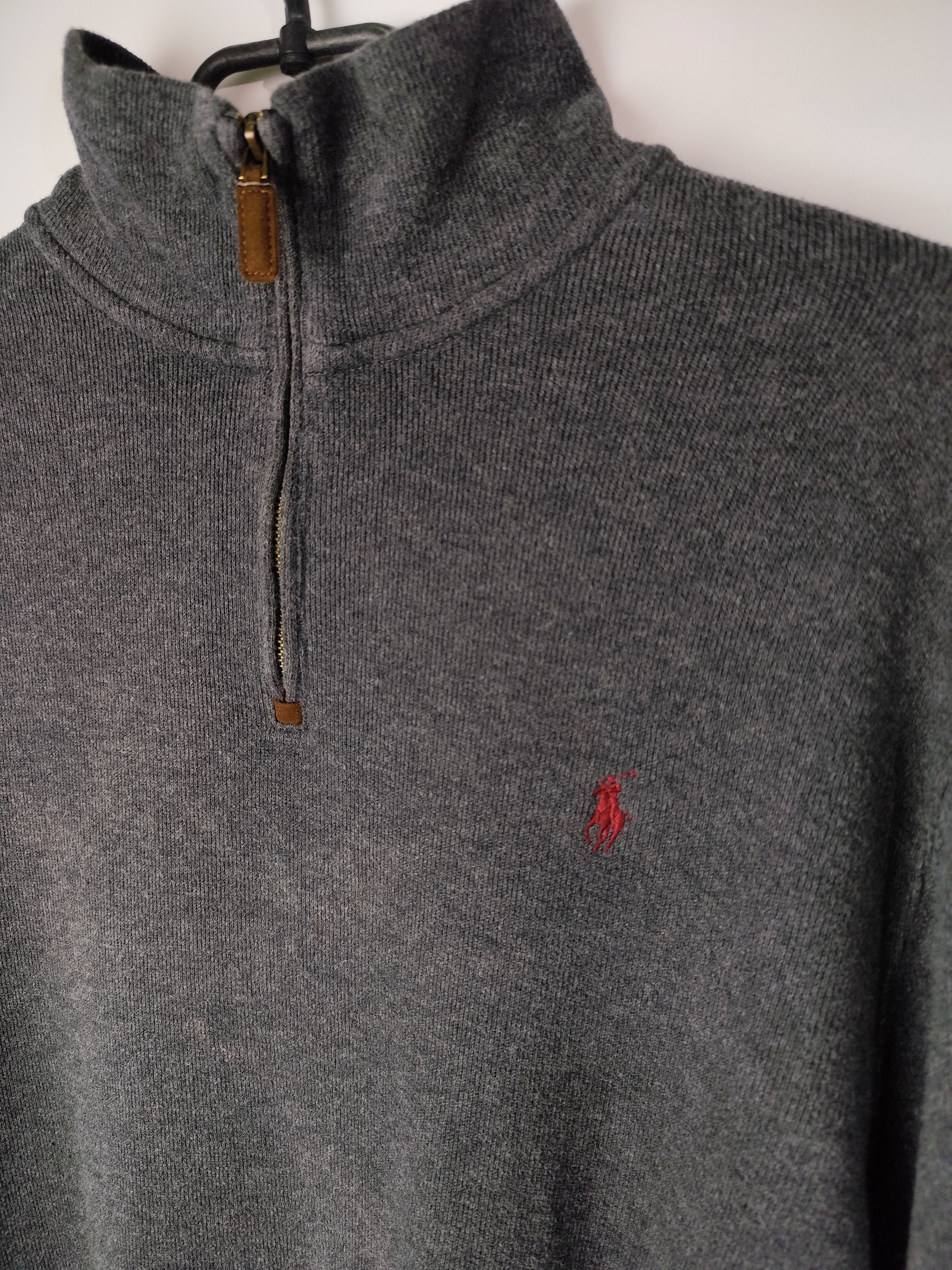 Polo Ralph Lauren Vintage Polo RL 1/4 Quarter Zip Gray Sweater Sweatshirt Size US XL / EU 56 / 4 - 2 Thumbnail