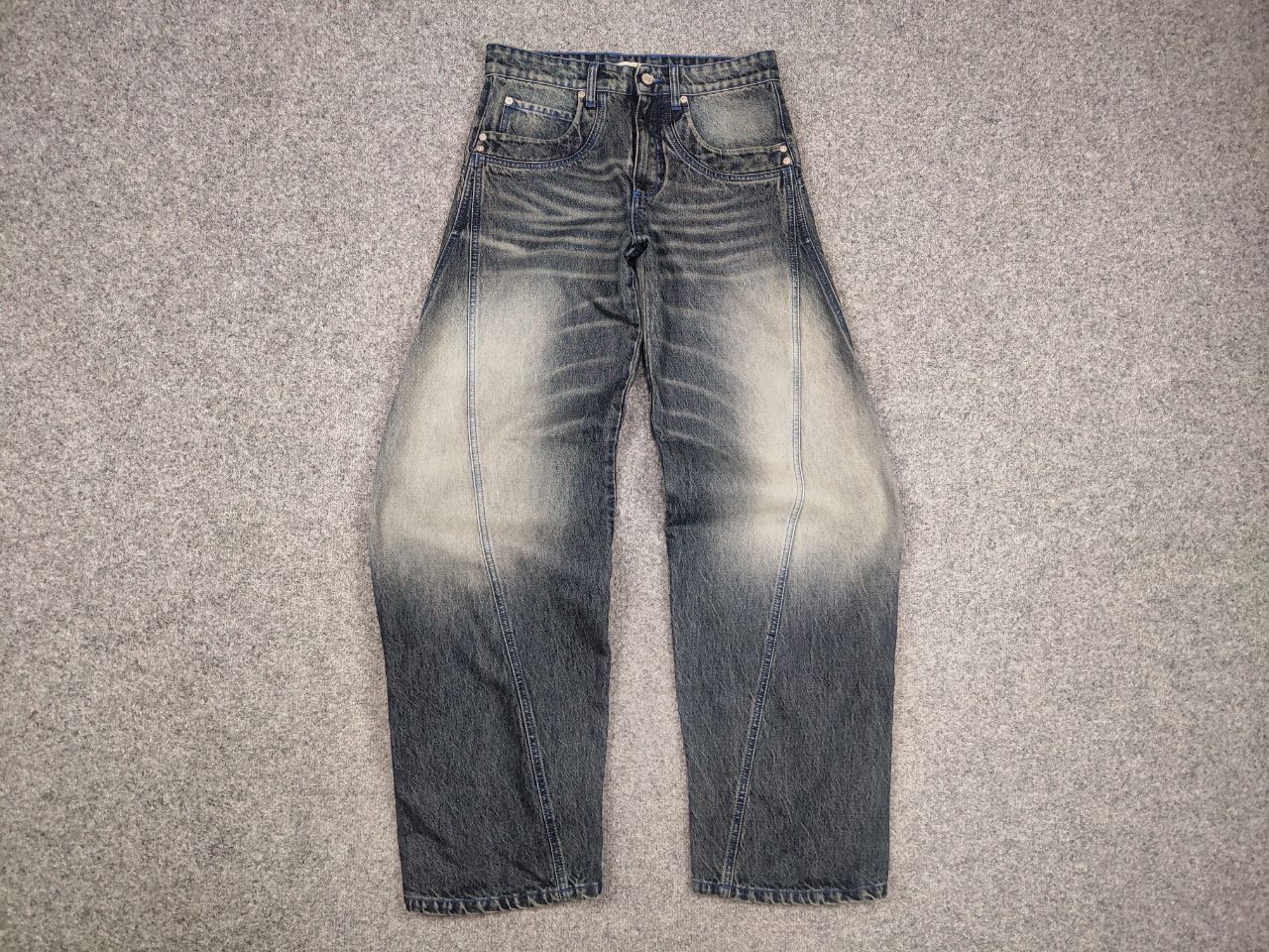 If Six Was Nine Abri studio Design heart Berto Baggy Faded denim Pants Jeans Size US 30 / EU 46 - 7 Thumbnail