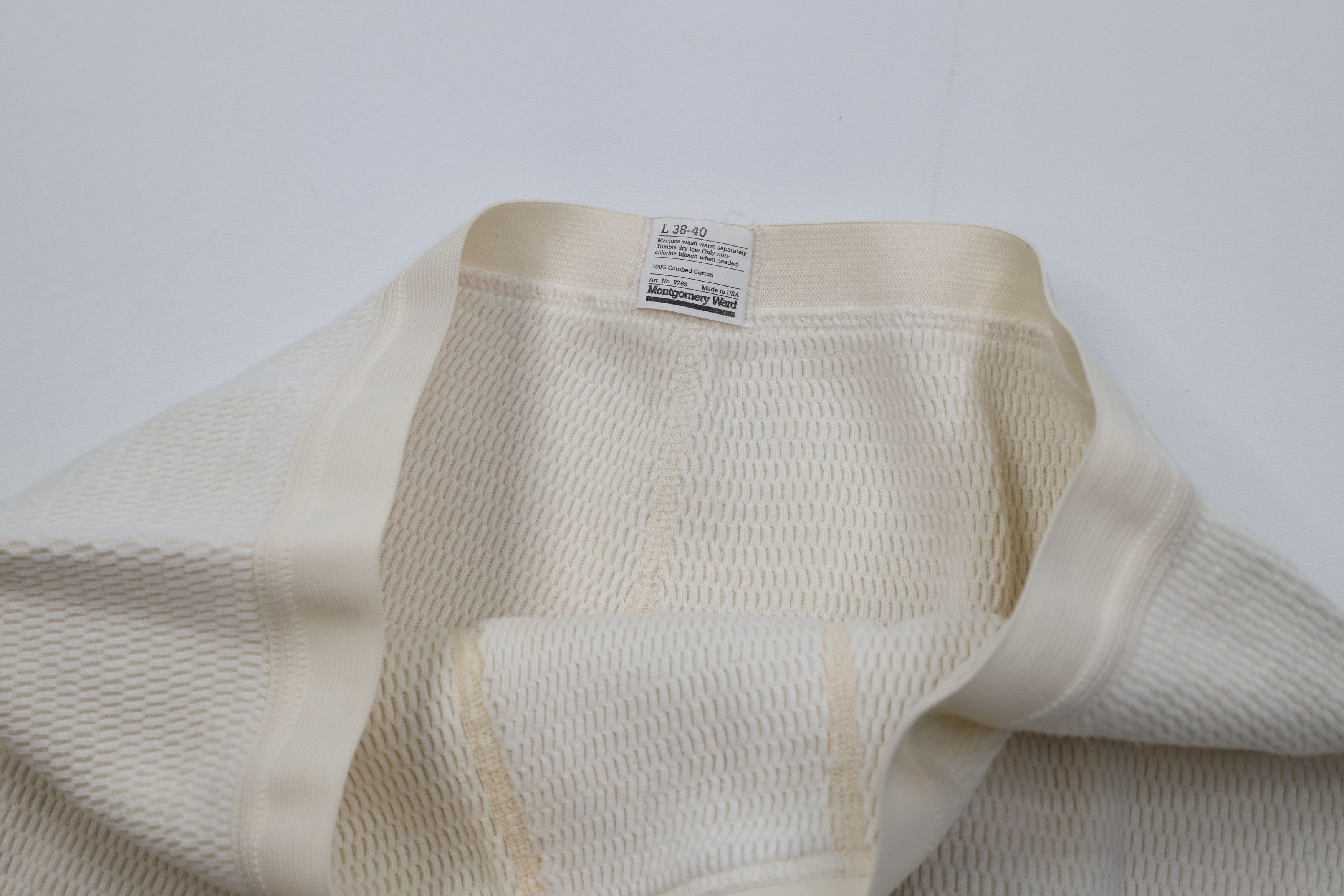 Vintage Vintage 70s Streetwear Thermal Waffle Knit Joggers Pants USA Size US 36 / EU 52 - 8 Thumbnail